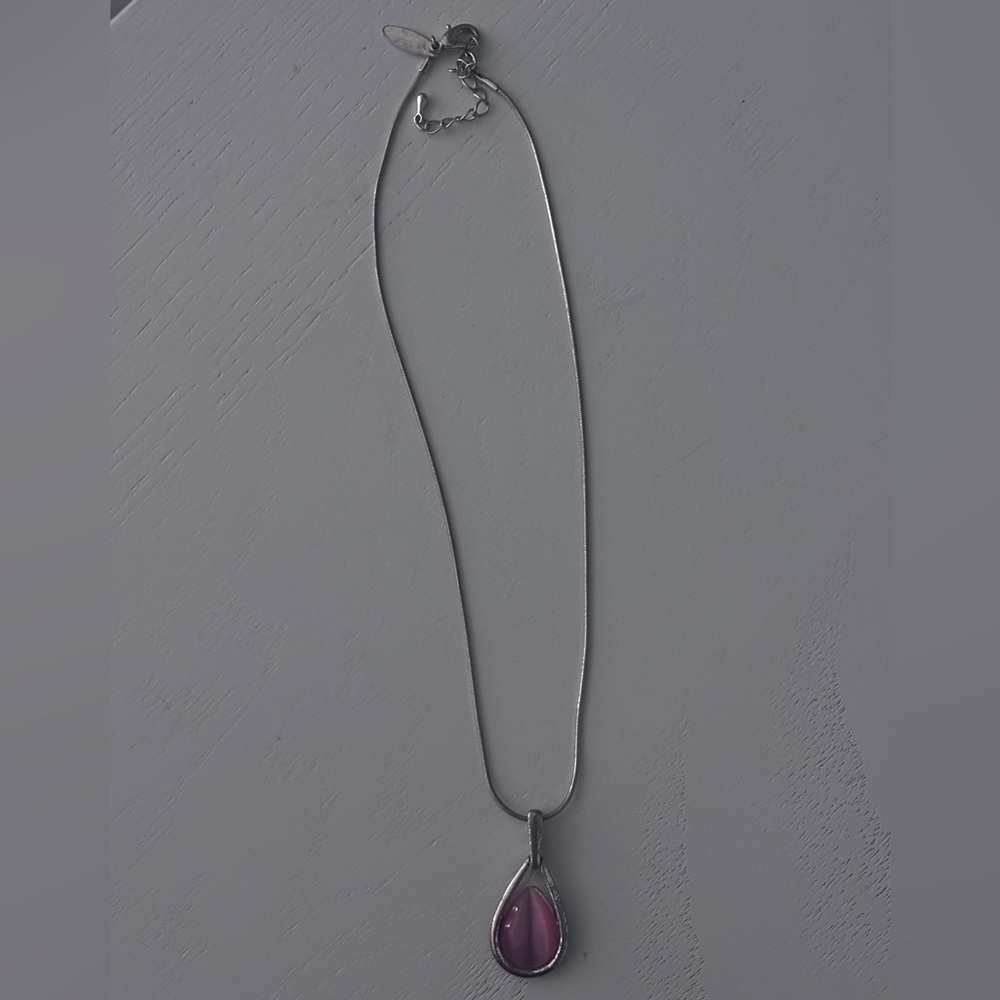 3/20$ Silver Necklace with Pink Pendant